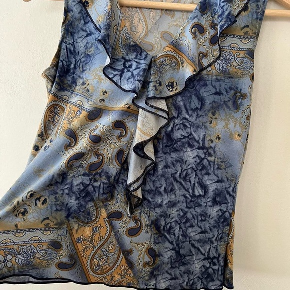 Blue Ruffle Top - Picture 4 of 5